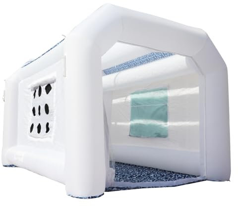 Xmaybang Cabina di vernice gonfiabile 30,5 x 1,8 x 2,9 m, senza ventilatori, cabina di verniciatura portatile per auto con sistema di filtraggio, per postazioni di lavoro automobilistiche