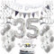 Silber Geburtstagsdeko 35 Jahre Frau Mann,ballon 35 Geburtstag Frauen Deko, Luftballons 35. Geburtstag Deko Frau silber,Party Deko 35. Geburtstag Männer Tortendeko 35 Geburtstag Frau Mann deko