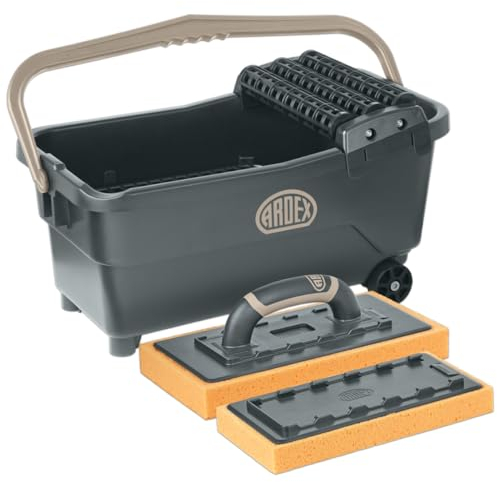 ARDEX Waschset Pro - Wascheimer mit Bodengitter inkl. 2x Waschschwämme + Clip-on-Griff