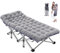 MOPHOTO klappbares Campingbett mit Matte – Belastbarkeit bis 200 kg für Robustes Outdoor-Bett für Erwachsene, 1200D Oxford-Gewebe–190x71x36 cm, extra breit, Feldbett, Gästebett(Grau)