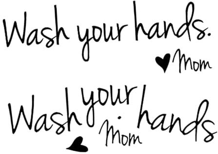 Veemoon 2blätter Waschbecken Wandaufkleber Teiliges Waschen Sie Ihre Hände Selbstklebende Feingravierte Wanddekoration Für Badezimmer Und Büro Schwarz Einfach Zu Entfernen Geeignet