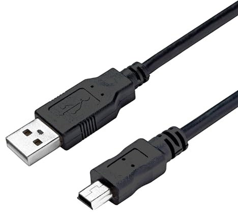 TYGA USB-A to Mini USB 2.0 Sync & Charging Cable, 480Mbps Transfer Speed, 1 Metre, Black