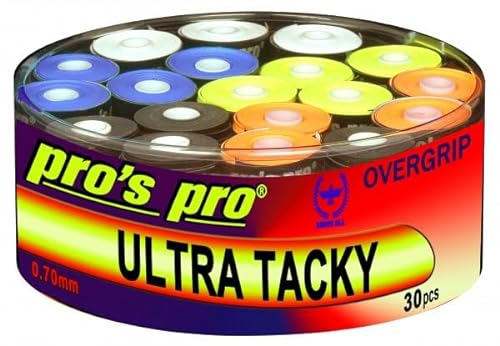 Generisch Pro's Pro 30 STK. Ultra Tacky Overgrip 0,70mm - für Tennis, Badminton, Padel, Squash (Mix)