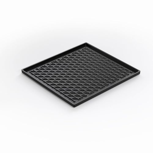 AMT Gastroguss GN 2/3 Grill- & Pizza - Wendeplatte mit BBQ-Boden, 36,5 x 32,5 cm, zweiseitig nutzbar, mit BBQ-Muster, Aluminiumguss, Lotan® Antihaft-Veredelung, AMZN-13733BBQ