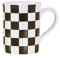 CAPIJIONG Taza de cerámica minimalista de tablero de ajedrez de 420 ml para el hogar, oficina, taza a cuadros en blanco y negro, cuadrícula de ajedrez