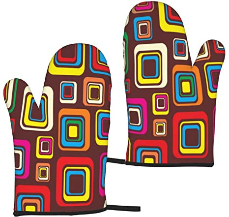 Guantes para microondas, Juegos de 2 Piezas, Guantes para Horno y agarraderas para Barbacoa, cocinar, Hornear, Asar, microondas, Primavera y Verano