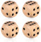 AOZUO Set di 4 dadi grandi da 30 mm, in legno naturale, gioco di dadi in legno per lezioni, giochi da tavolo, giochi di carte