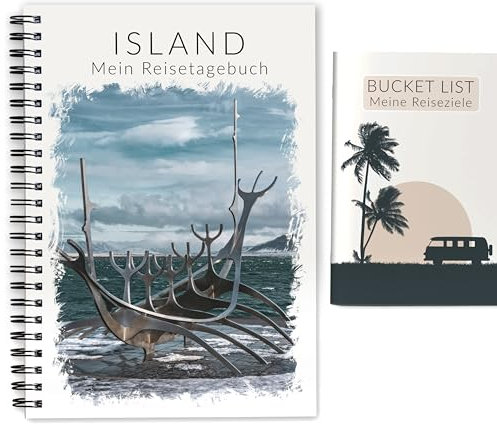 Island Reisetagebuch zum Ausfüllen | interaktiver Reiseplaner für 3 Wochen | Journeybook Reisenotizbuch Tagebuch Island Geschenk für Camping Roadtrip oder Kreuzfahrt | Ringbuch DIN A5 | Calmondo