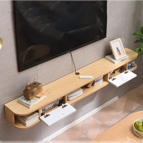 Mueble De TV Colgante Para Sala De Estar Soporte De TV Flotante Mueble De TV Moderno Y Sencillo Para Montar En La Pared Estantes Para Componentes De Almacenamiento, Consola Multimedia(150*16.5*24CM)