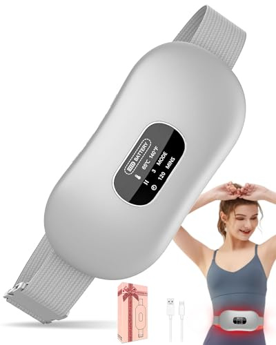 Heating Pad for Period Pain - Period Belt with Digital Display Screen, 4 Timer Auto Off Setting, Rechargeable Heat Pad for Back and Stomach Pain
