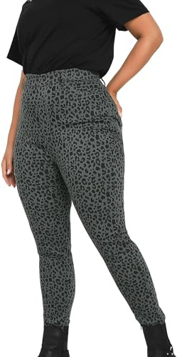 Yours Curve Leopard Print Jeggings - Women's - Plus Size Curve Grey