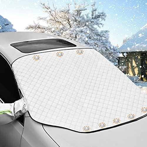 aGGHJK Frontscheibenabdeckung für VW ID.Buzz I 2022-2024, Windschutzscheibenabdeckung,scheibenabdeckung Auto,frostschutz Auto Frontscheibe,Schnee(156x128cm)