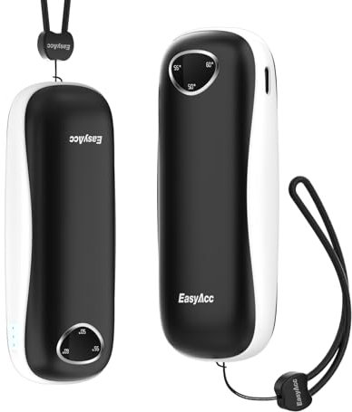 2 pack-Rechargeable Hand Warmers 10000mAh,EasyAcc® Hand Warmers Reusable [Lifetime Service] Safe UL Certified Up to 16Hrs LED Display Electric Hand Warmer,3 Levels For Golf Hiking Raynaud's Gifts OT95