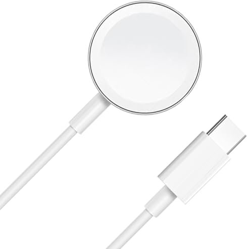 2025 Upgraded Version - Watch USB-C Magnetic Wireless Fast Charger [MFi Certified] iWatch Portable Charging Cable (1m) Compatible with Apple Watch Series Ultra 2/Ultra/10/9/8/7/6/5/4/3/2/1/SE (White)