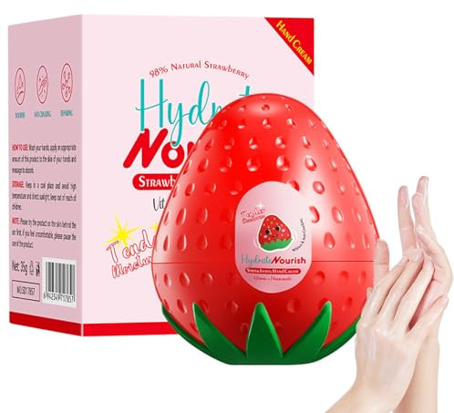 Boxiatil Cosmetics Strawberry Skin Handbalsam - Tiefenregenerierend, Feuchtigkeitsspendend & Schnell Einziehend mit Antioxidantien Acai & Granatapfel - Intensive Pflege für geschmeidige Haut