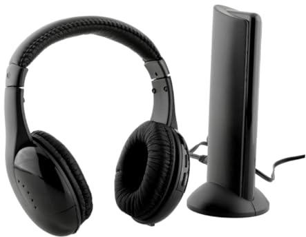 GAROZATION Kabellose Ear Kopfhörer Mit Mikrofon Funkheadset Mit Fm Radio Stereoanschluss Für Tvpc Und Online Chat