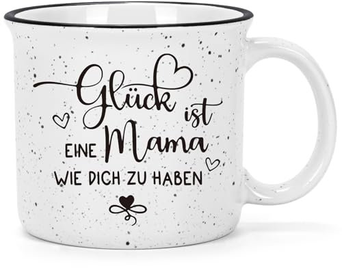 Joymaking Kaffeetasse Geschenk für Mama Muttertag Geburtstagsgeschenk Tasse mit Spruch - Das größte Glück ist eine Mama wie dich zu haben, 450ml Weiß