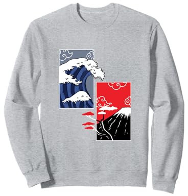 Art japonais vagues et panneaux de montagne Sweatshirt