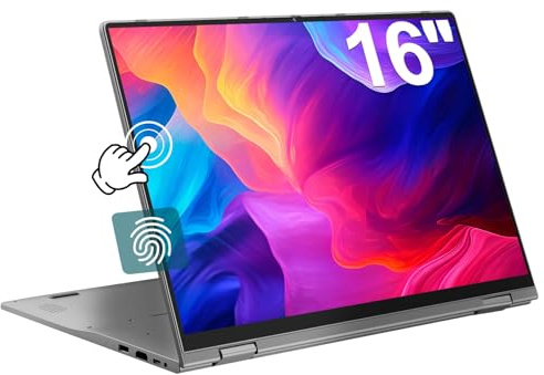 jumper Laptop 16 Zoll, Touchscreen Laptop 16GB DDR5 640GB Storage, 4-Core, Fingerabdruckleser, Tastatur mit Hintergrundbeleuchtung, BT5.2, WiFi 6, 53.2WH, für Studenten Business