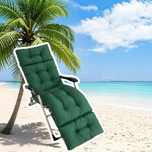 DLLDLGG Cojines para Tumbonas De Exterior, Impermeables Y Resistentes A La Decoloración, Cojines De Repuesto para Tumbonas, Cojines De Repuesto para Sillas De Patio, para Piscina Playa(Green)