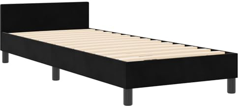 vidaXL Bettgestell mit Kopfteil Schwarz 80 x 200 cm Samt, Modernes Schlafzimmer, Samt Bettgestell, stylisches Schlafen, minimalistisches Design, entspannende Möbel