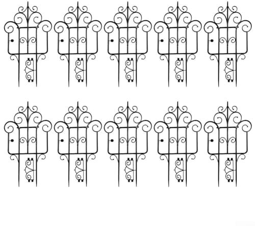 510 Stück wetterbeständiger dekorativer Gartenzaun, faltbare Drahtumrandung für Kletterpflanzen und Landschaftsgestaltung (10 Stück)