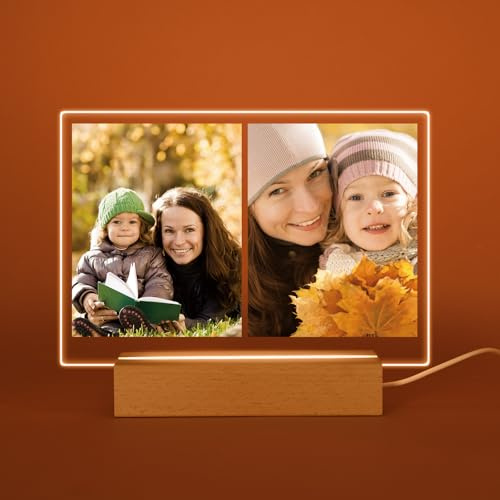 Baixtuo Personalisierter Acryl Bilderrahmen- Personalisierte Geschenke Glas Bild mit Foto für Frauen Freundin Partner Paare Pärchen - Foto Geschenk für Valentinstag, Jahrestag, Geburtstag (2 Bild)