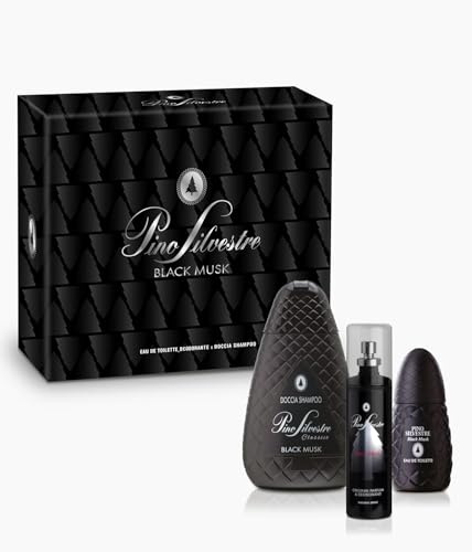 Pino Silvestre Black Musk Eau de Toilette 75 ml + Deodorant 100 ml + Dusch-Shampoo 400 ml