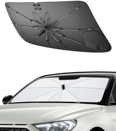 SHAOHAO Compatible con Audi A1 2019-2026 Protector Solar para Coches Parabrisas Visera Solar Fácil Almacenamiento Tirador con cordón Protección UV Protector Solar Accesorios Parasol