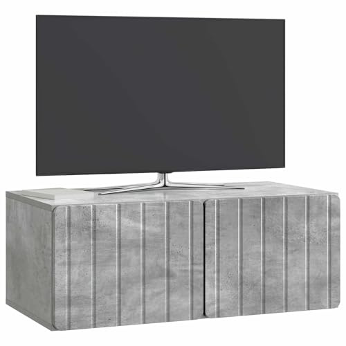 vidaXL Wandmontierter TV-Schrank Betongrau 78,5 x 41 x 30 cm, Wohzimmer, rechteckiger, moderner Wandschrank, stylischer TV-Ständer, viel Stauraum für Dein Zuhause