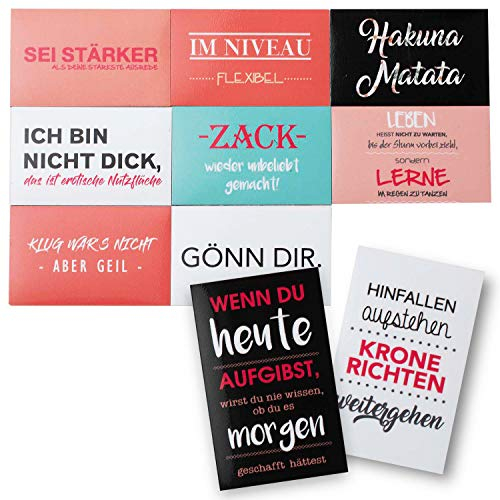 10 Kühlschrank-Magnete I 88 x 55 mm I Set mit Sprüchen Motiv lustig cool frech I Deko für Jugendliche Küche Magnet-Tafel, Geschenk-Idee I dv_517