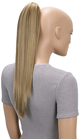 CAISHA 50cm Clip on Zopf Haarteil Pferdeschwanz Haarverlängerung Kunsthaar Glatt Braun Blond Mix H154