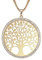 Collana donna di moda, collana a forma di ciondolo albero della vita celtica per ragazze Collana a catena lunga con cristallo (Placcato oro)