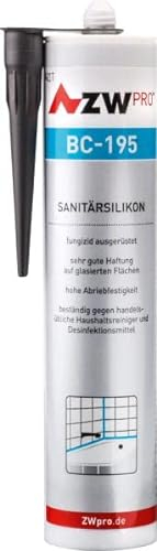 ZWpro BC-195 Sanitärsilikon, für innen und außen, Farbe: transparent, Inhalt: 310 ml