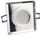 LED Einbaustrahler klar - eckig aus Glas 7 Watt warmweiß 230V - GU10 Einbauleuchte 60mm Bohrloch Einbau-Spot Decken-Strahler Deckeneinbaustrahler Deckeneinbauleuchte Einbauleuchte Leuchte