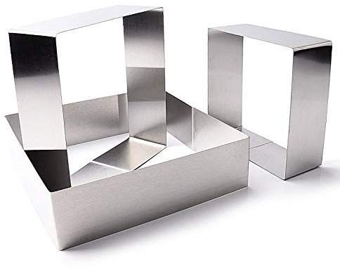 CANDeal Lot de 3 emporte-pièces carrés en Mousse pour gâteaux 12cm, 15cm, 18cm, 5 cm de Profondeur.