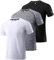 3er Pack Herren Sport T-Shirt Kurzarm Rundhals Atmungsaktiv Schnelltrocknendes Funktionsshirt Laufshirt Fitnessshirt Trainingsshirt für Running Workout Bodybuilding Black/White/HGrey-3P07-M