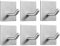 FOMANSH Heavy Duty Adhesive Hooks, Stick on Wall Adhesive Hangers, Strong Stainless Steel Holder, Self Adhesive Hooks for Kitchen Bathroom Home Door Towel Coat Key Robe 6 Packs Silver