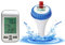 AMTAST Kabelloses Solar-Schwimmbad-Thermometer mit Kalender-Wecker für Außen-Schwimmbäder, Spas, Whirlpools, Teiche Digitaler schwimmender Temperaturmesser WT0224