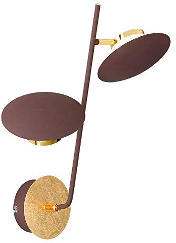 LED Wandleuchte Innen Spots verstellbar, Gold, 9 Watt 800 Lumen 3000 Kelvin, HxB 23x46 cm