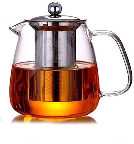 Glass Teapot with Infuser, Tea Pot, 500ml/17oz, Teapot Stovetop Safe, with Heat Resistant Stainless Steel Infuser, Blooming and Loose Leaf Tea Maker Set.