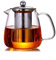 Glass Teapot with Infuser, Tea Pot, 500ml/17oz, Teapot Stovetop Safe, with Heat Resistant Stainless Steel Infuser, Blooming and Loose Leaf Tea Maker Set.