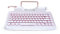 KNEWKEY RYMEK Wired and Wireless Typewriter Style Mechanical Keyboard with Tablet Stand, Bluetooth Connection (White)