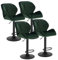 WOLTU Juego de 4 Taburete de Bar con Respaldo, Sillas de Bar Regulables en Altura, Muebles Cocina Silla de Comedor, Terciopelo, Verde Oscuro