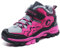 ZYLDK Scarpe Invernali Fodera Calda Scarponi da Neve Unisex-Bambini Scarpe da Trekking Laccio Stivali Invernali per all'aperto Antiscivolo Impermeabile,rosa,35