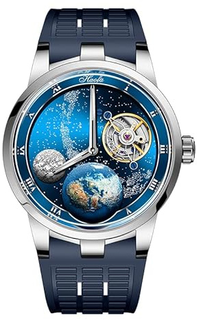 Haofa Karussell Schwungrad Mechanische Uhr Double Spring Fantasy Sky Uhr Sapphire wasserdichte Karusselluhr 80H Gangreserve Handaufzug Herrenuhr mechanisch 1952