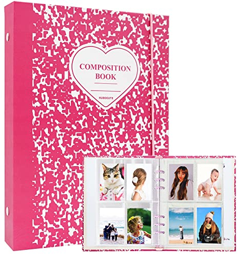 SZHTSWU Kpop Fotokarten Binder A5 Binder Hüllen 20 Blätter 160 Taschen 3 Zoll Fotoalbum in Loseblatt Nachfüllbar 6 Ring Stein Muster Fotokarten-Halter Buch für Bildkarten Lagerung (Rose Rot)