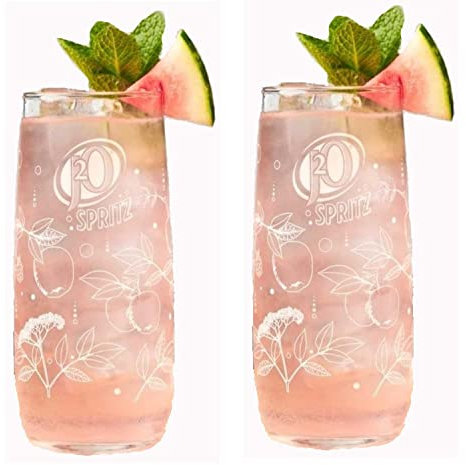 TUFF LUV J2O Spritz Lot de 2 verres en verre trempé Nucléé 43 cl