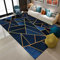 UYWEGRFK Designer Teppich Moderner große Wohnzimmer Teppich Flur Schlafzimmer Hauptdekoration Anti Rutsch Teppich dunkelblau Gold geometrisch 130 x 190 cm