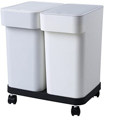 Mülleimer für den Innenbereich, schmaler Mülleimer, Presstyp, Mülleimer mit Rolle, Mülleimer, Papierkorb, Küche, Badezimmer, beweglicher Mülleimer